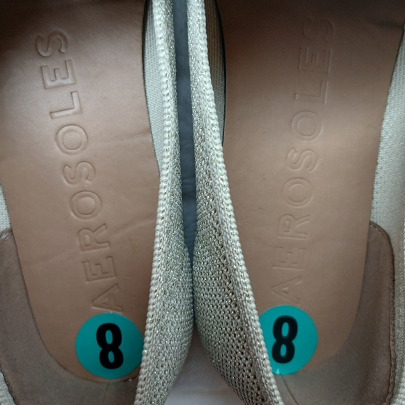 Aerosoles Women’s Size 8 Sparkle Knit Loafers Beige Gold NWOT - Picture 5 of 12